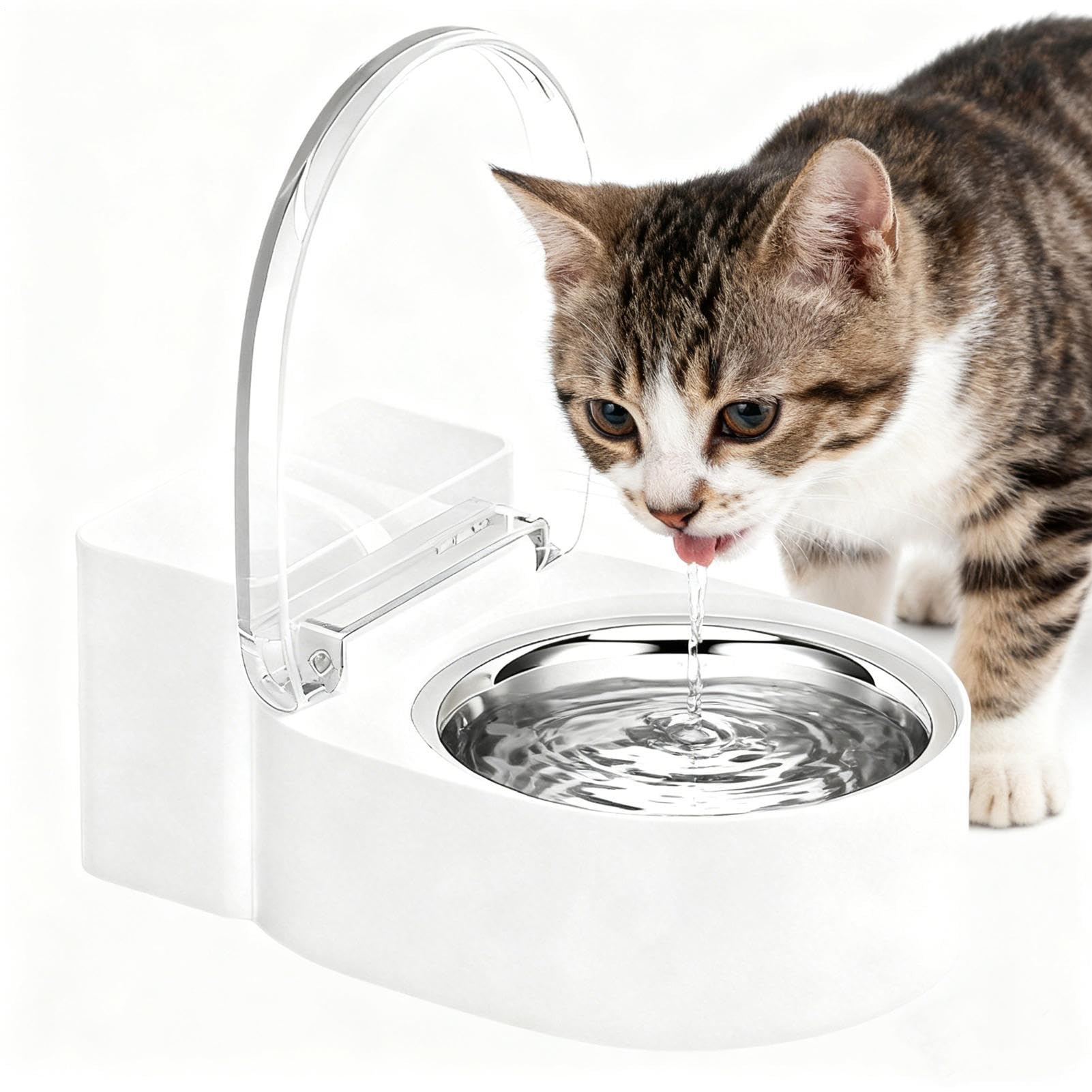 Toilet Shape Non Spill Dish for Pets antiderrames automático estilo inodoro 1