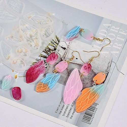 Miniatura 4 de Attuslla Moldes de resina de silicona para aretes con anillos para hacer joyas, colgantes, aretes