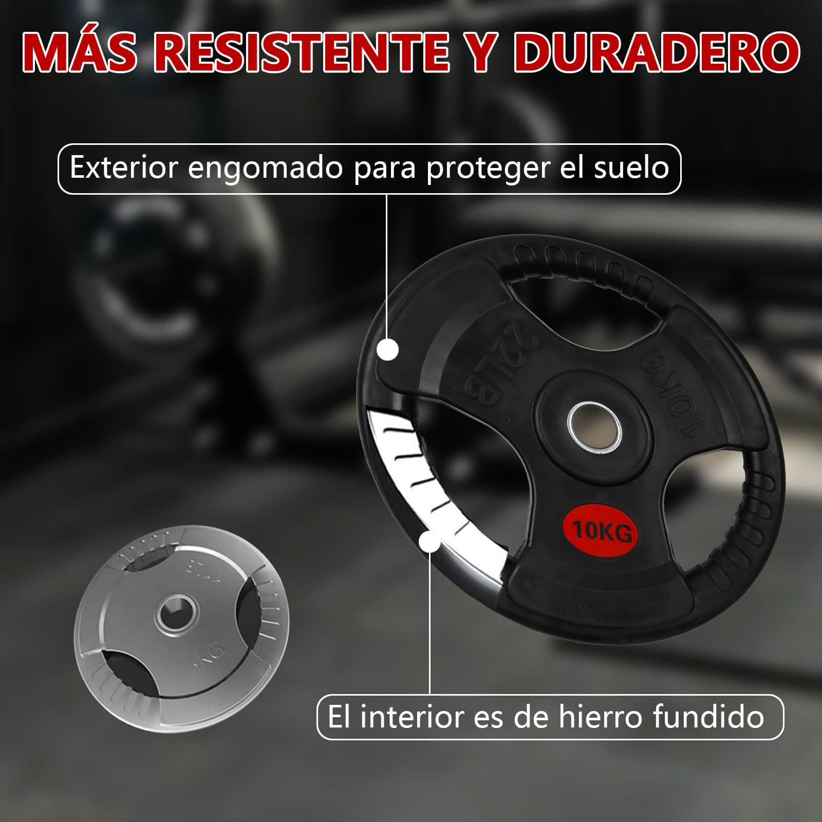 ALLinLIFE Discos Pesas, 2.5/5/7.5/10/15/20kg, Discos Mancuernas de Hierro Fundido Ø30/50mm, Antideslizante/Impermeable, Discos de Pesas Metálicas para Barras Olimpicos