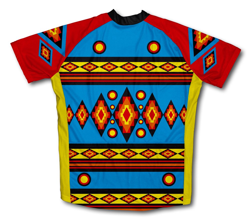 ScudoPro Diamond Patterns Short Sleeve Cycling Jersey for Youth - Size XS Blue