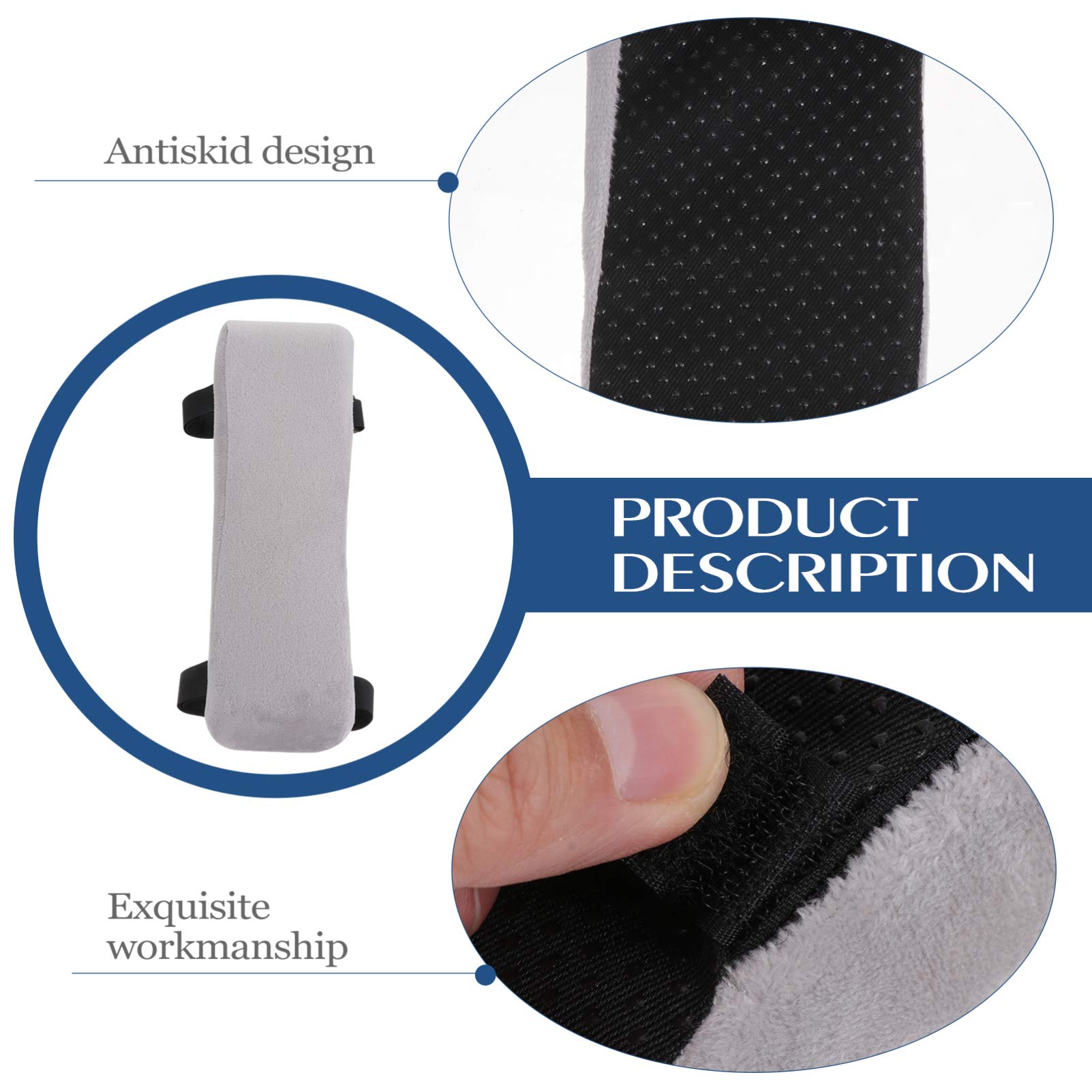 2pcs Grey Foam Arm Rest Office Chair Armrest Pads and Elevated Sloped Armrest Universal Cushion Covers for Armrest and Elbow Relief 1