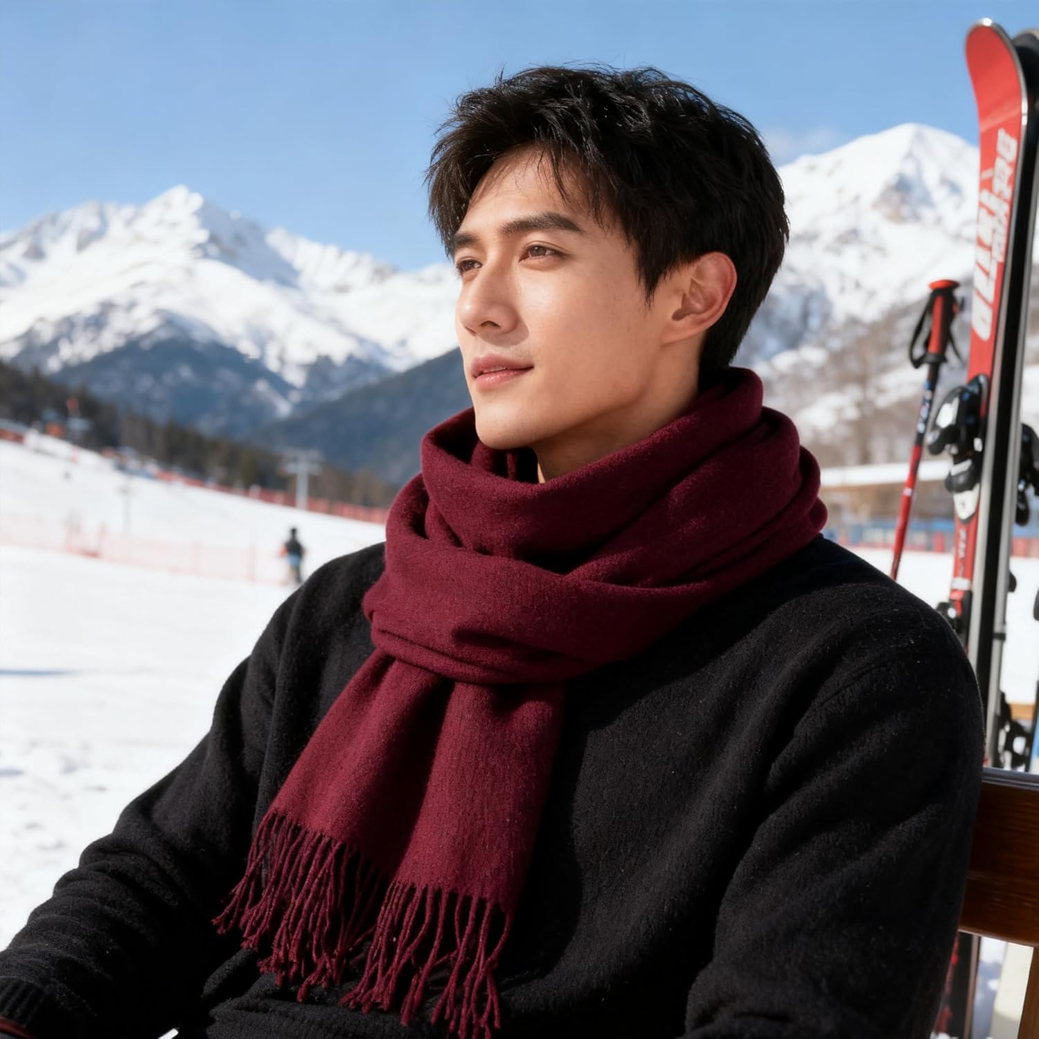 Winter Scarf for Women Men Cold Weather - Soft Warm Shawls Scarves with Tassels 27"x79" - Image 4