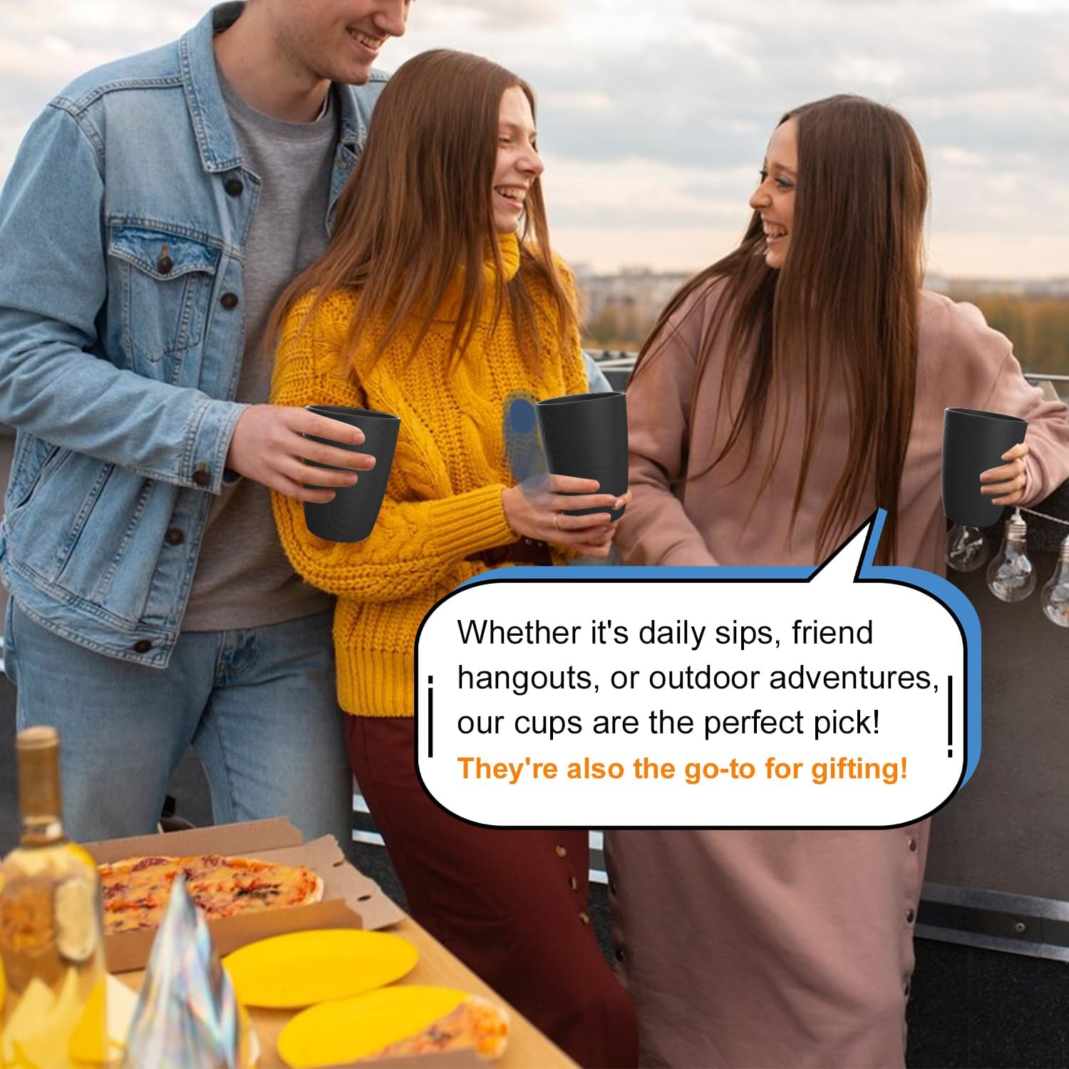 Homienly Wheat Straw Cups 8 PCS Plastic Cups Unbreakable Drinking Cup Reusable Dishwasher Safe Water Glasses with Black Colors (12 OZ) - Image 7