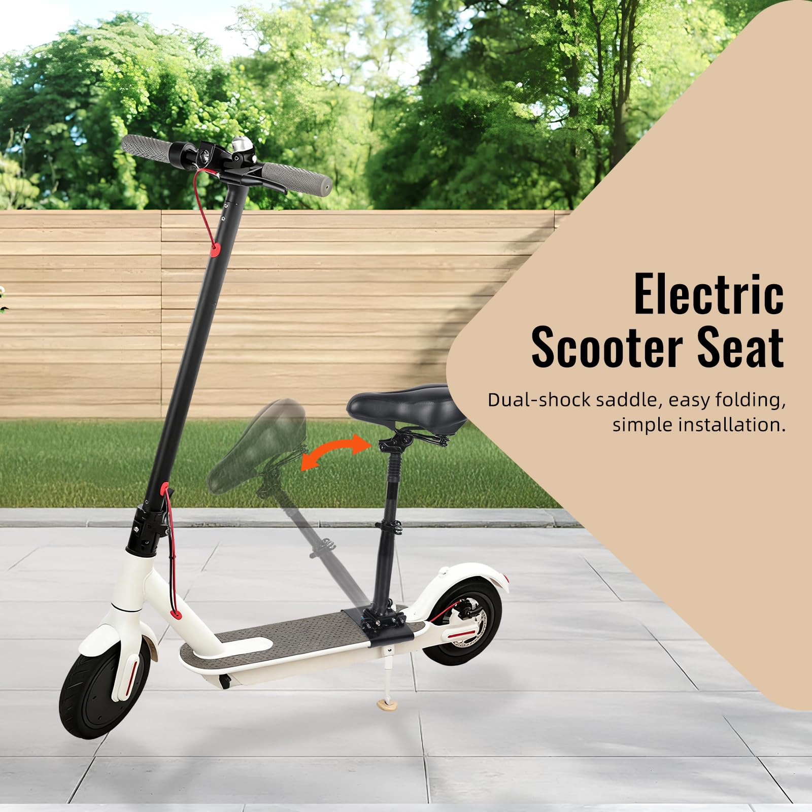 Asiento de scooter eléctrico para 13 cm - 19 cm bordes curvos, asiento universal para scooter con ajuste de altura de 40 – 58 cm, asiento plegable, asiento de scooter eléctrico, accesorio de repuesto