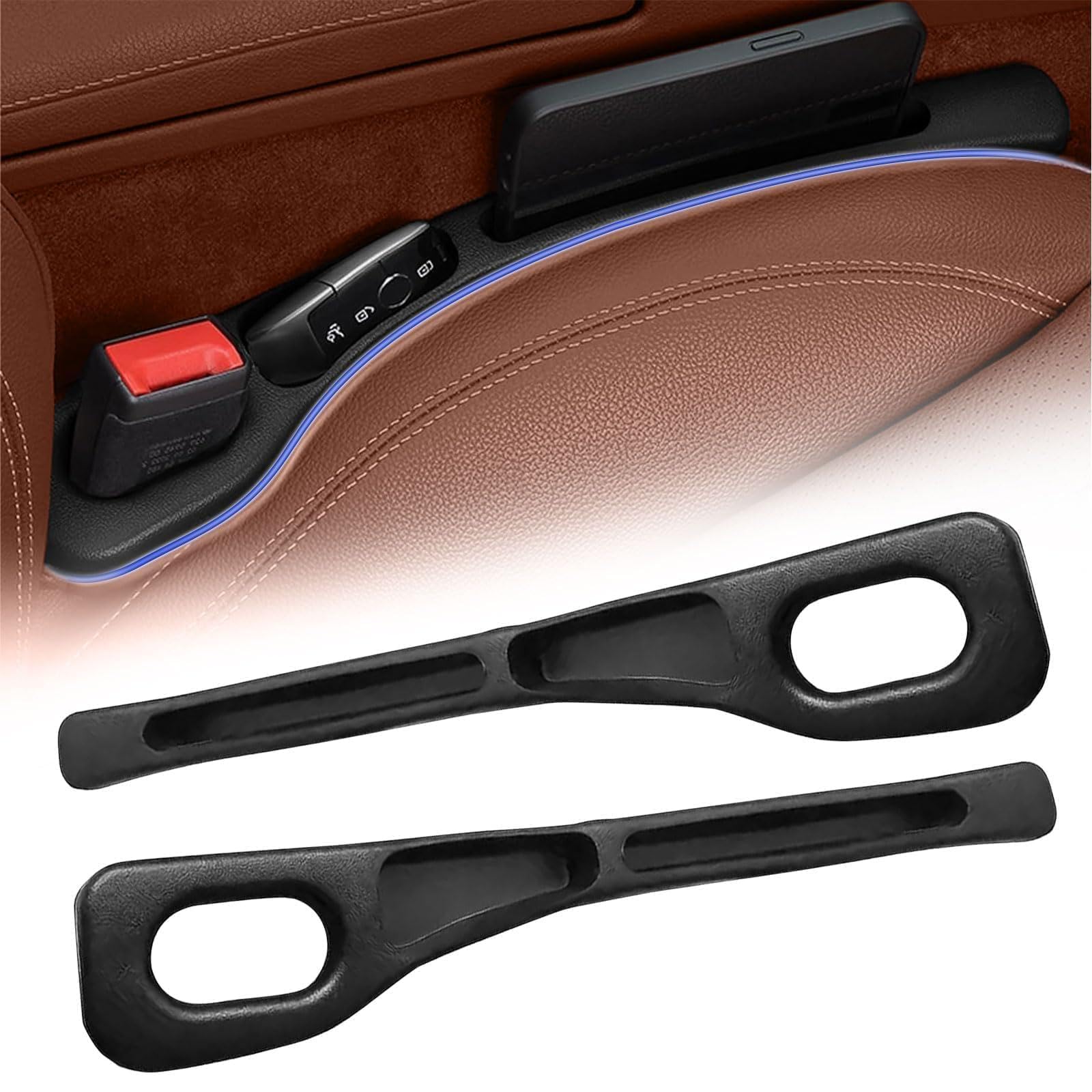 WENINETIES 2Pcs Car Seat Gap Filler for Suzuki Ignis/Facelift Hybrid 2017-2024 2025, Premium Anti-Drop Console Crevice Pad Practical Interior Cabin Styling Accessory