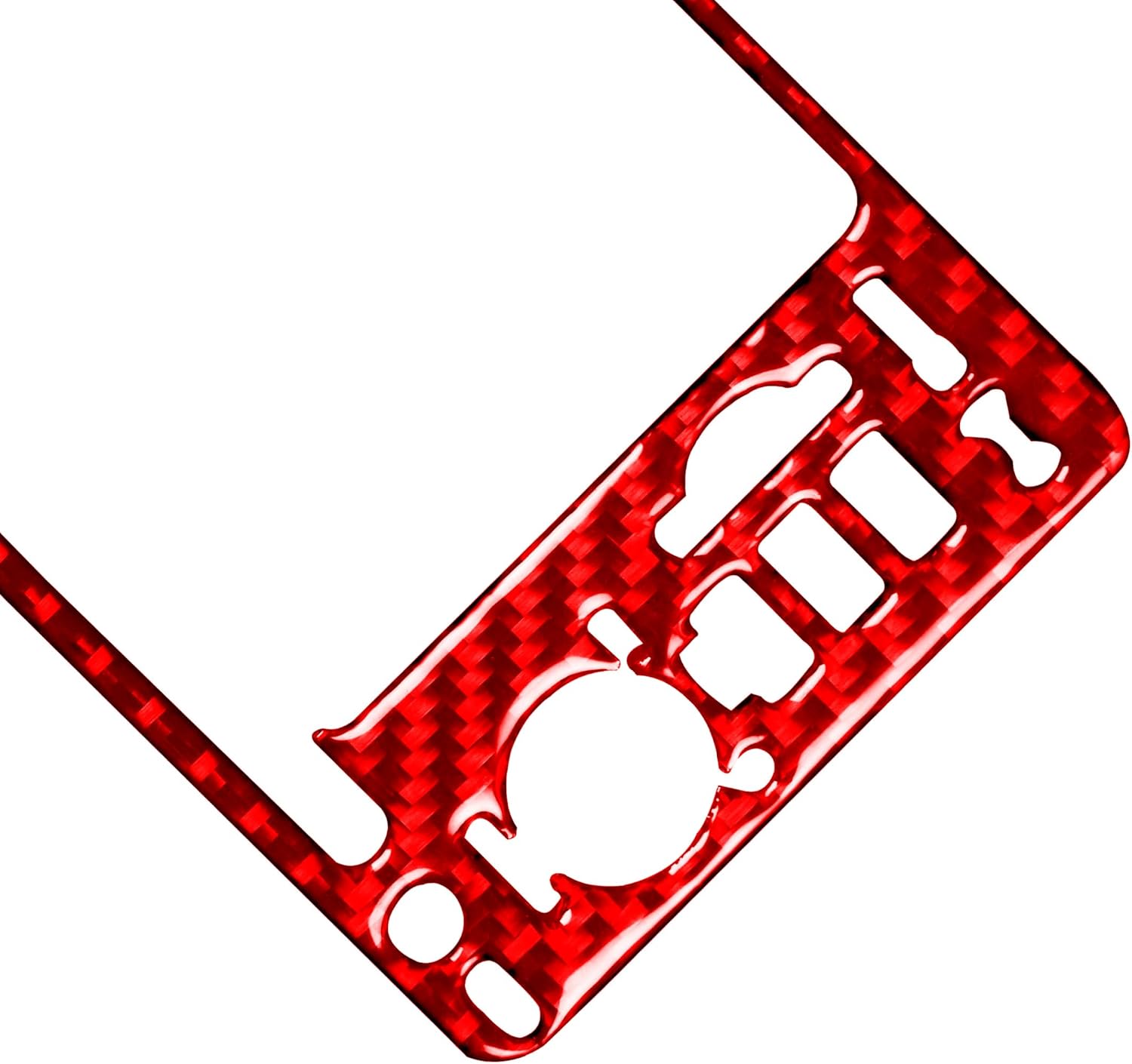 Real Carbon Fiber Auto Interior Accessories Sticker Compatible with Subaru Impreza 2012-2014/Subaru XV Crosstrek 2013 2014 Car Center Console Navigation Multimedia Screen Decoration Frame Red