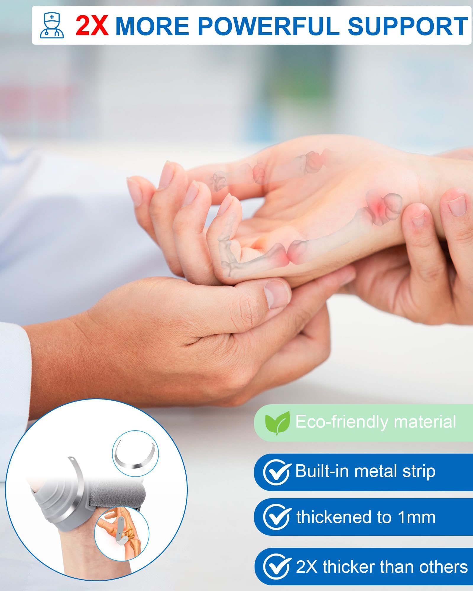 Daumenbandage für Gelenkschmerzen, CMC-Gelenk-Daumen-Arthritis-Bandage, Daumenschiene für Arthrose, Sehnenentzündung, Arthritislinderung, Daumenstütze, CMC-Gelenkstabilisator-Orthese (linke Hand, M