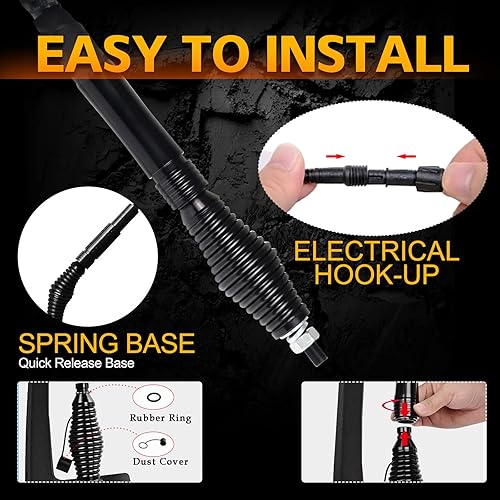 Miniatura 7 de 2PCS Luces LED Whip de 2FT para UTVATV, APP y Control Remoto, Modos de Color Secuencial, Luz Todoterreno Impermeable para Can-Am, Polaris RZR, Dune