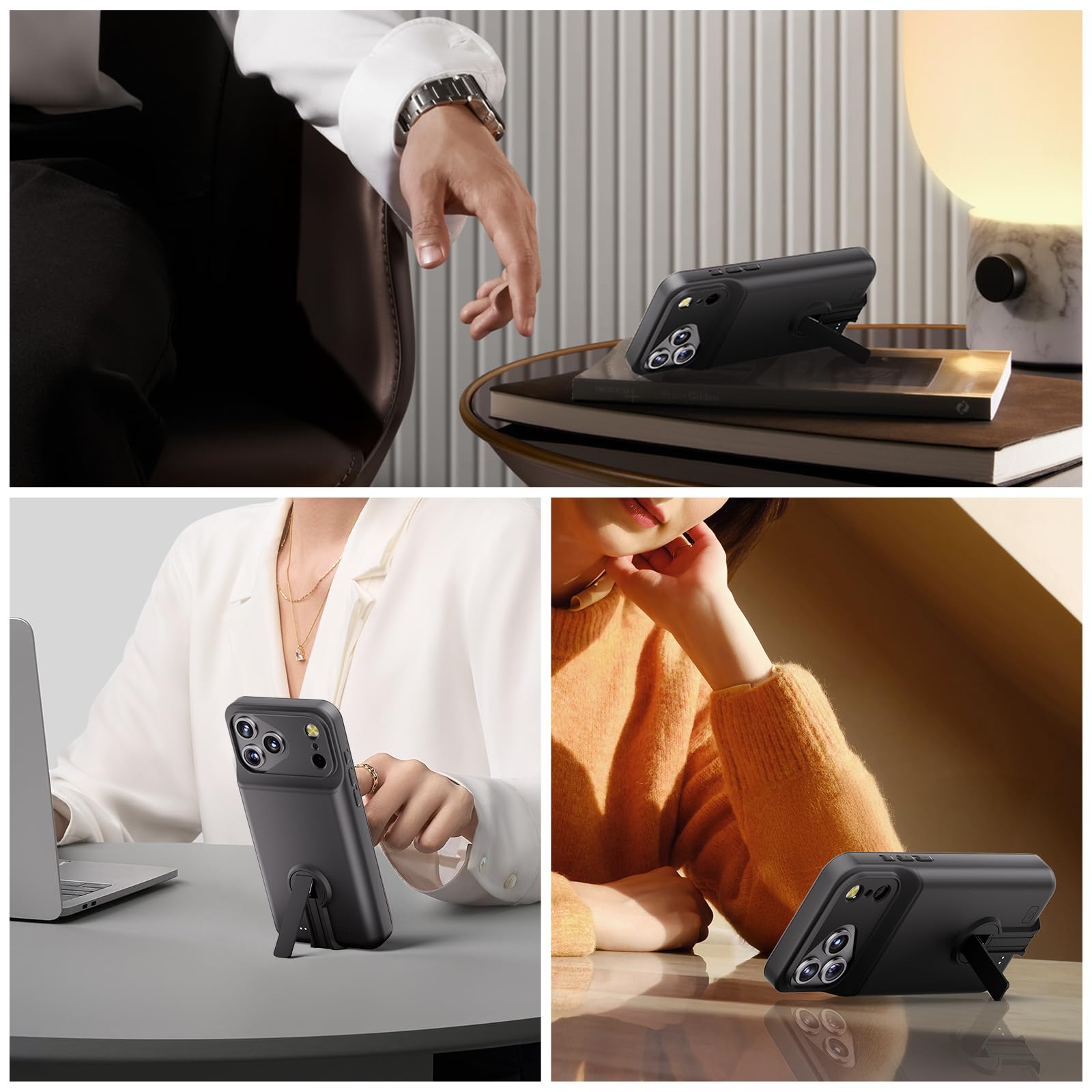 Amazon.com: GIN FOXI for iPhone 17 Pro Max Battery Case with Stand