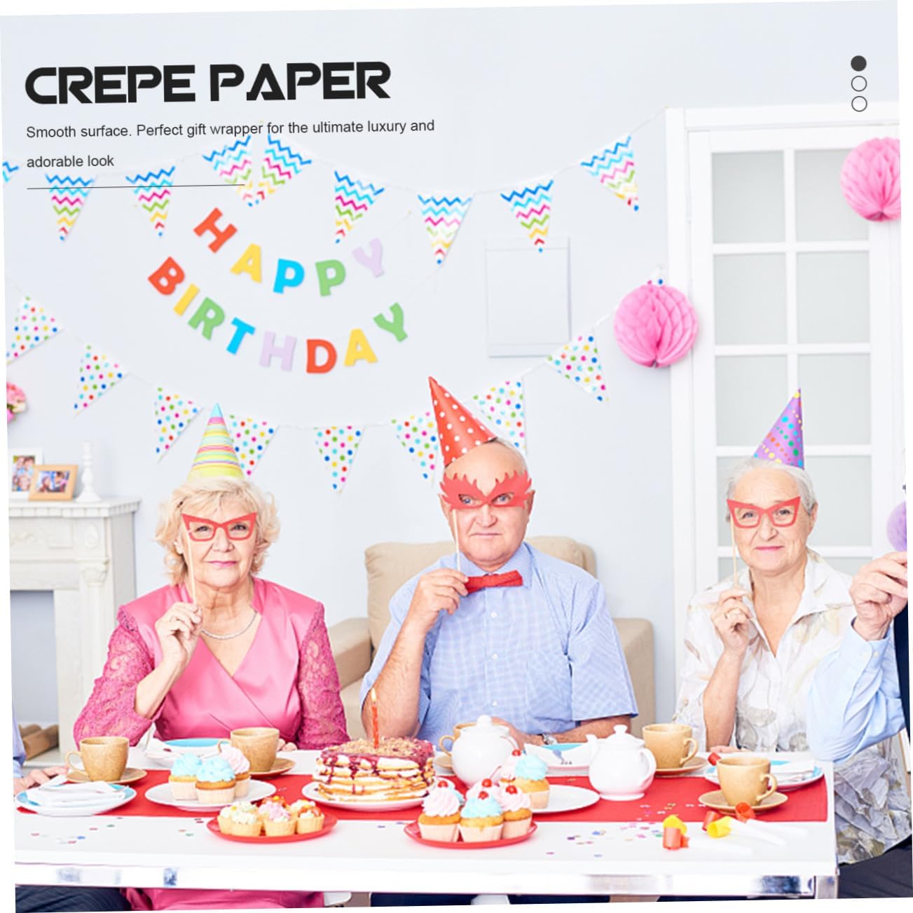 6rolls Flower Making Crepe Papers Party Decorative Papers Safe Wrapping Gifts Packing