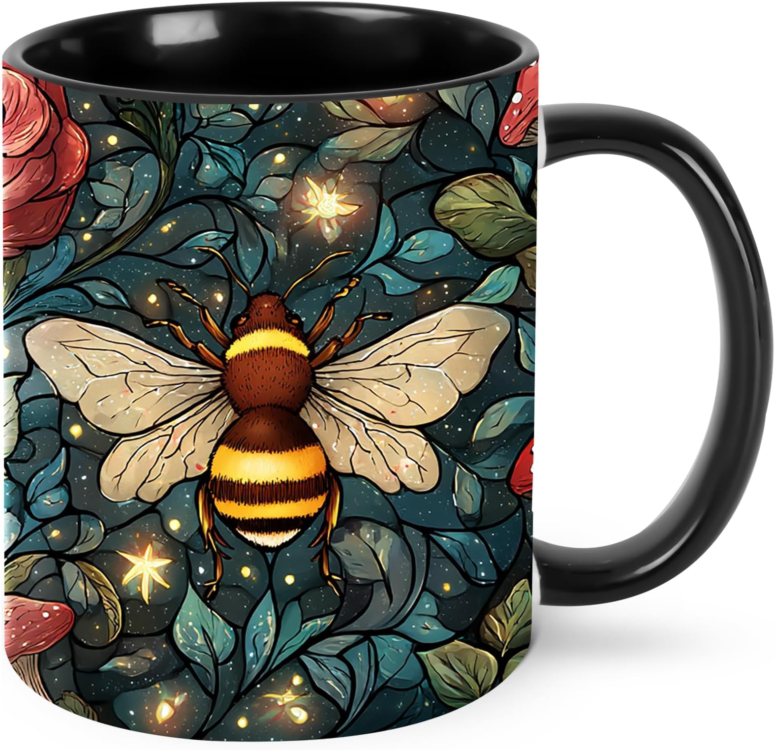 Bee Coffee Mug 11oz Ceramic Tea Cup With Handle Funny Porcelain Mugs for Women Dishwasher Microwave Safe
