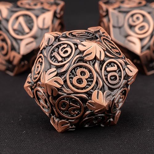 KERWELLSI Juego de dados DND de metal de ratán de sangre con caja, 7 dados de juego de rol de Calabozos y Dragones, dados poliédricos D y D RPG D20 KERWELLSI Juego de dados DND de metal de ratán de sangre con caja, 7 dados de juego de rol de Calabozos y Dragones, dados poliédricos D y D RPG D20