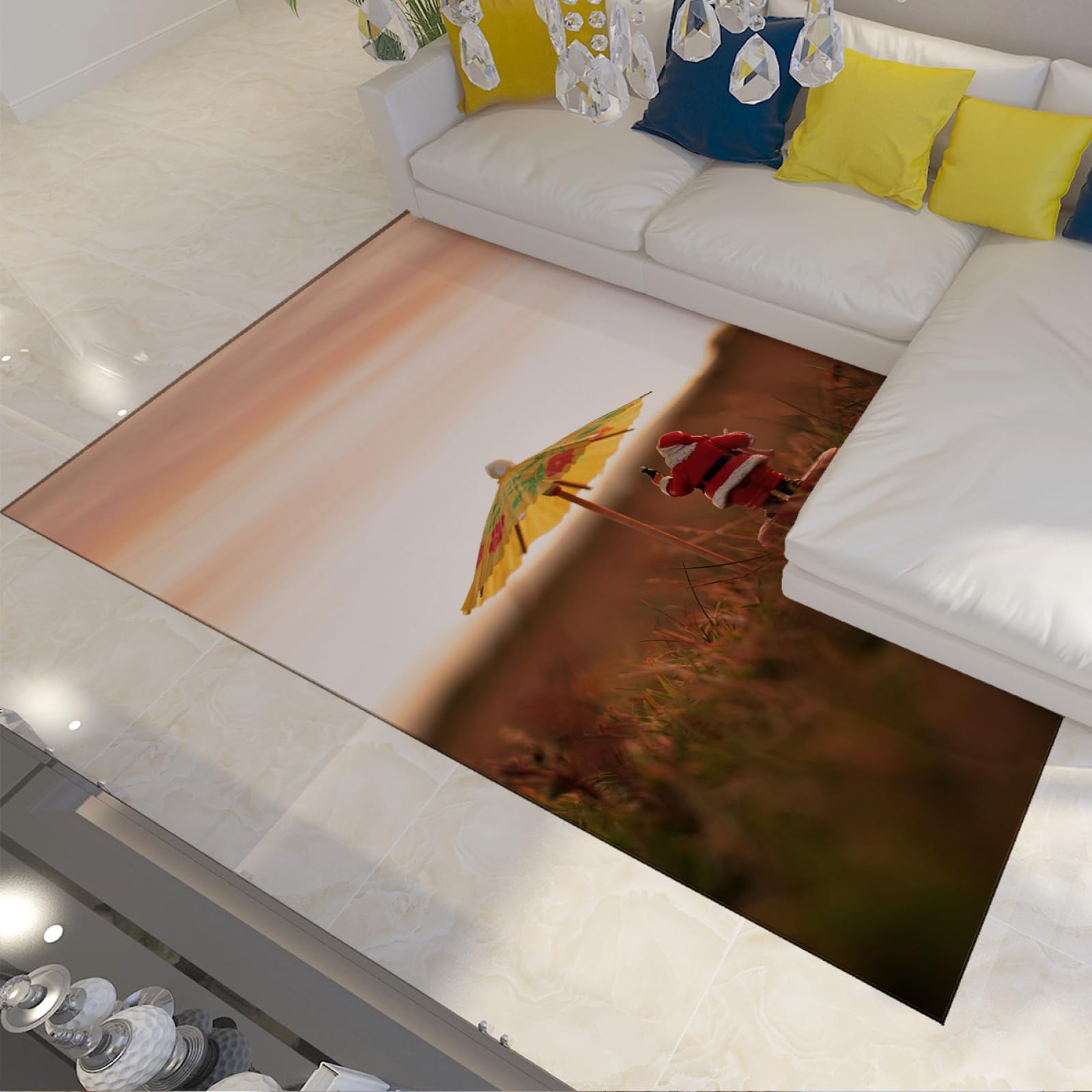 Tapis de sol doux et confortable à poils ras pour décoration de Noël