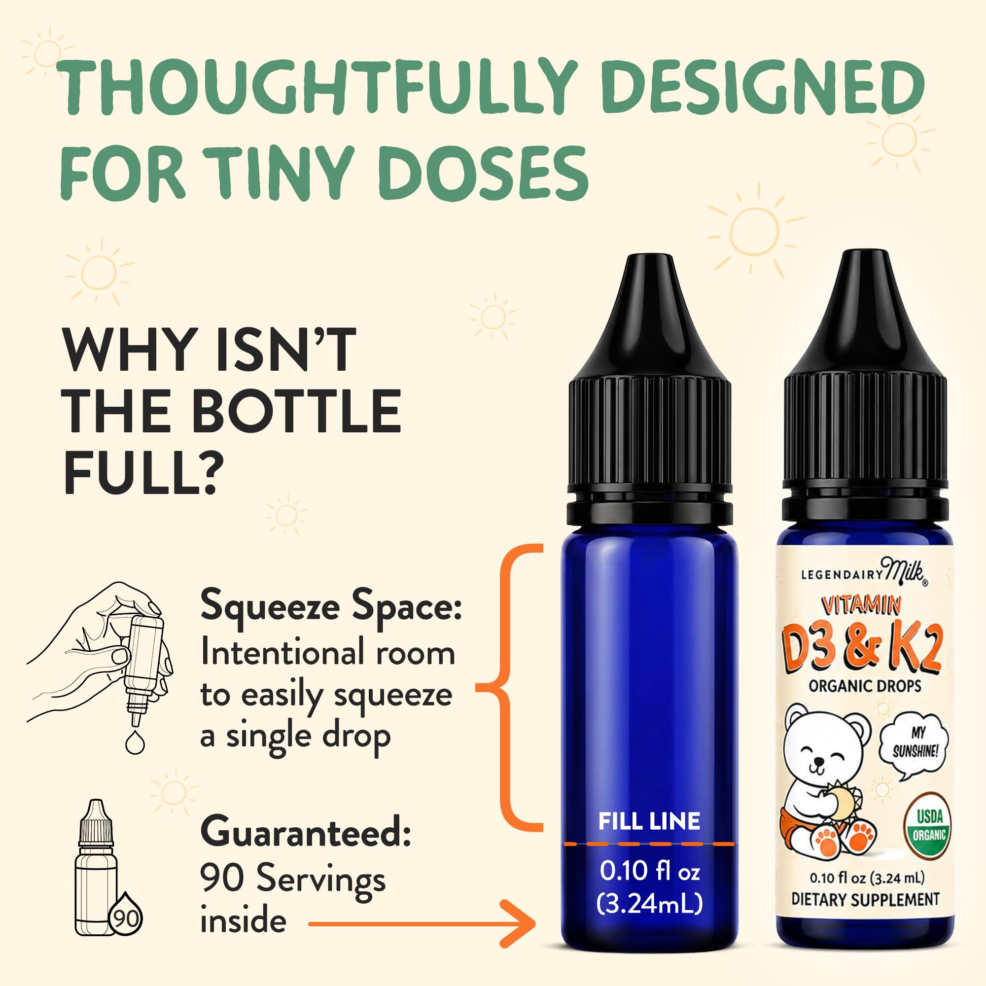 Legendairy Milk Organic Baby Vitamin D3 K2 Liquid Drops 400 IU 90 Servings — Amazon image 2