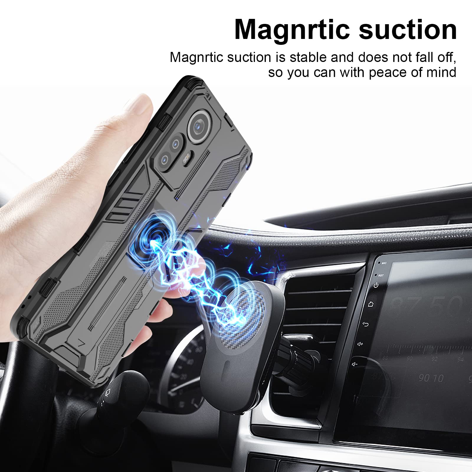 Funda para Xiaomi Redmi Note 15 Pro 5G, Carcasa Antigolpes con Soporte anular metálico, Case Protectora de Grado Militar, Azul — view 360