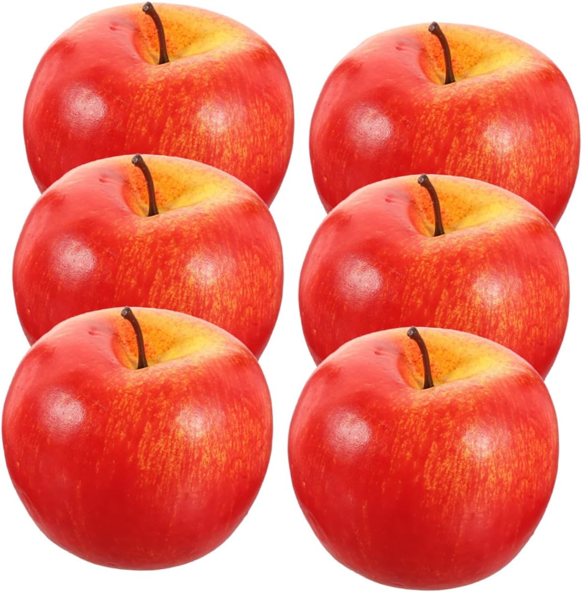 BETOOKY 6pcs Red Artificial Apples Fake Foam Fruit Decorative Mini Simulation Models for Home Kitchen Party Photography Props