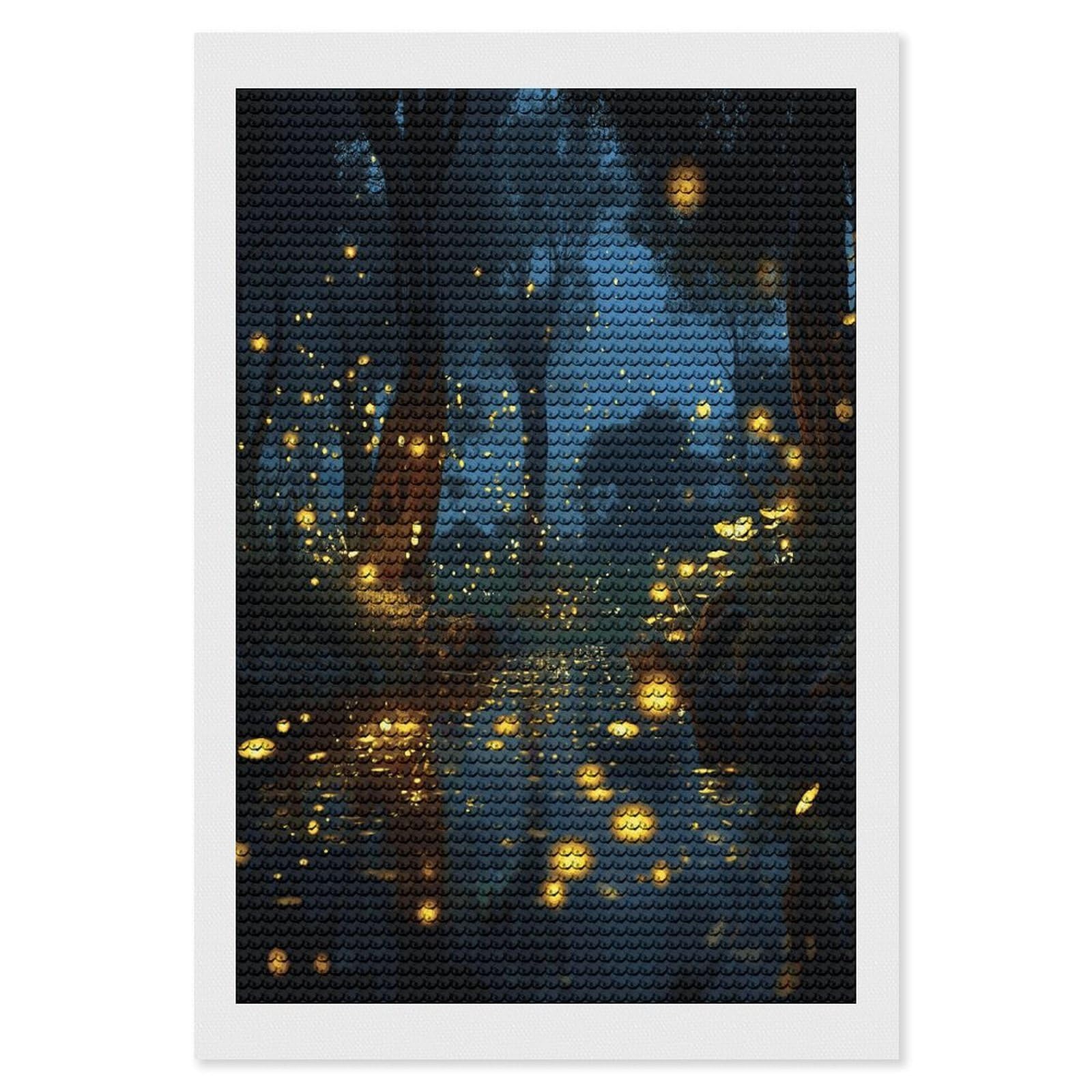 Fireflies Diamond Art Kits for Adult Round Full Drill Diamond Dots Paintings for Beginner Picture Art DIY Diamond Painting Kits 5D Diamond Art Painting for Home Wall Decor 8"x12"