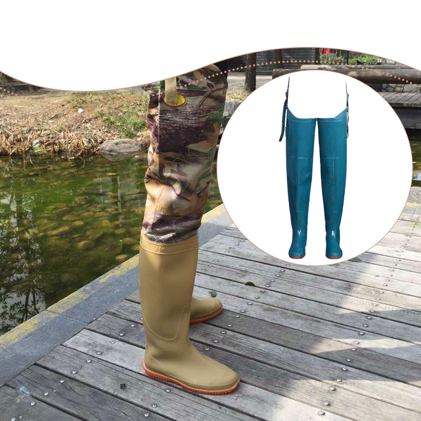 Stivali da pesca wader, stivali da pioggia alti fino al ginocchio, comodi, resistenti all'usura, da wading, da fiume per attività subacquee, 45
