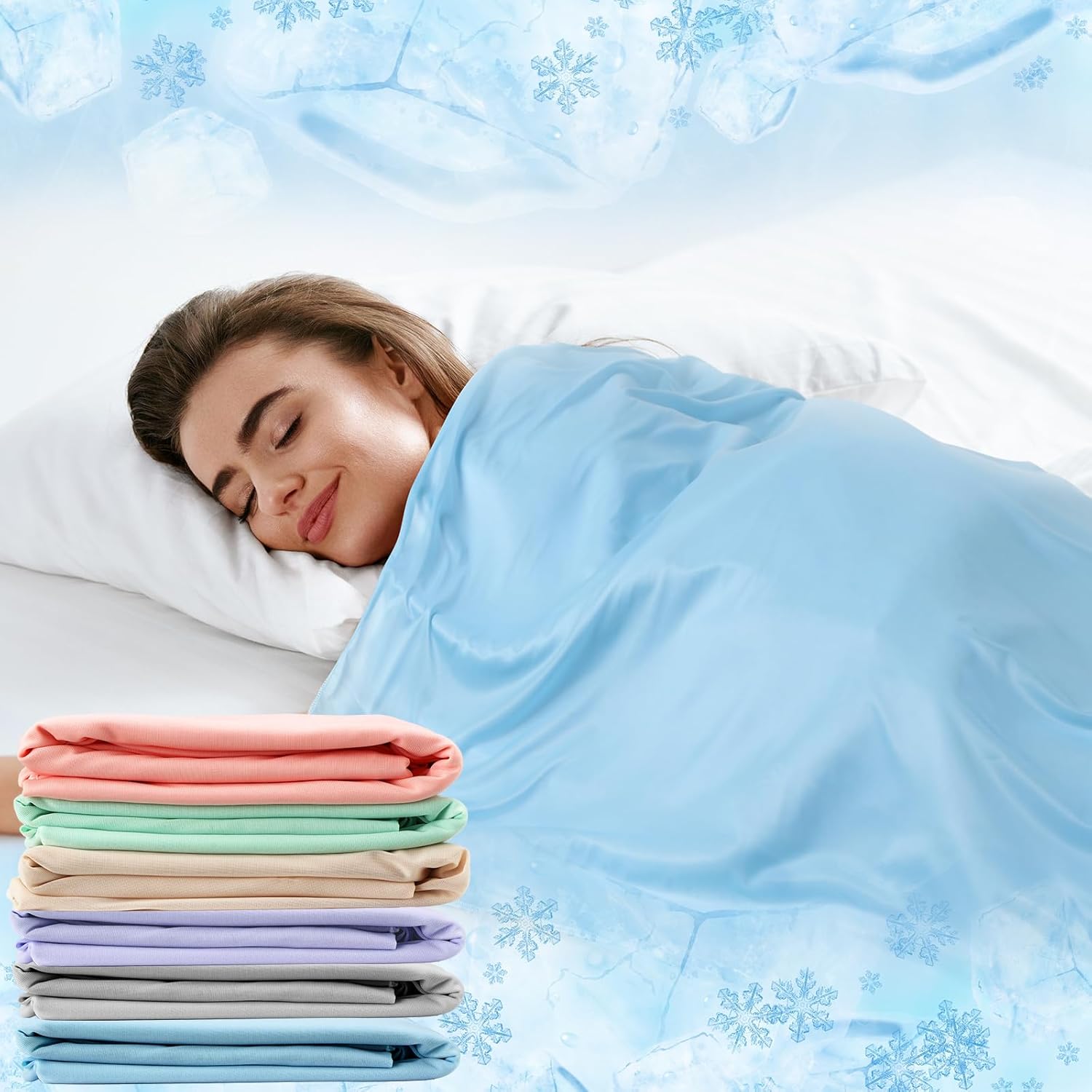 VitalCozy 6 Pieces 60 x 80 Inches Cooling Blankets for Hot Sleepers Decorative Cold
