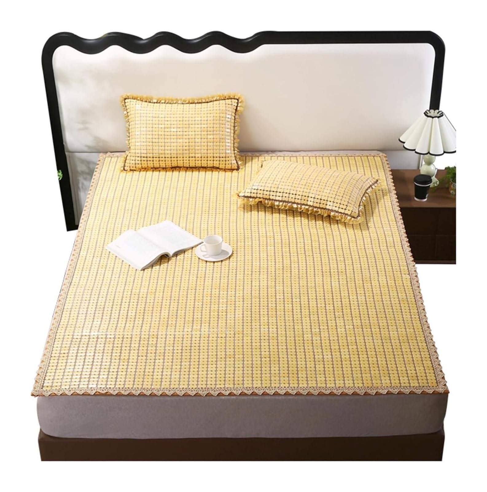 Bamboo Sleeping Mat, Bamboo Cooling Bed Mat, Folding, Smooth, Indoor Use, Multiple Sizes(120X190CM/47.2x74.8'')