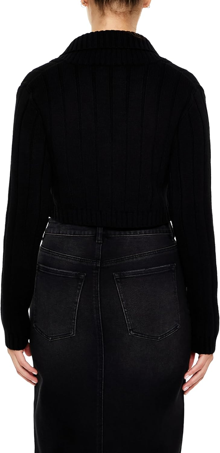 Forever 21 Womens Cropped Rib-Knit Cardigan Sweater - Image 3