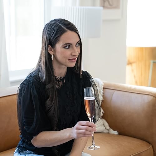 Miniatura 4 de Aspen & Birch - Juego de 6 copas de champán atemporales - Copas de champán - Copas de mimosa, copas de cristal premium, transparentes, 5 onzas,