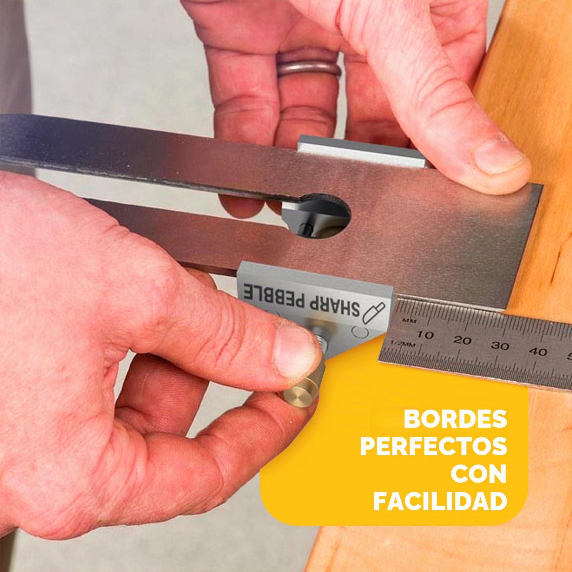 Sharp Pebble - Guía de afilado - Plantilla para afilar cinceles y cepillos - Se adapta a cinceles de 0,64 cm a 4,98 cm, se adapta a hojas de cepilladora de 3,58 cm a 8,18 cm
