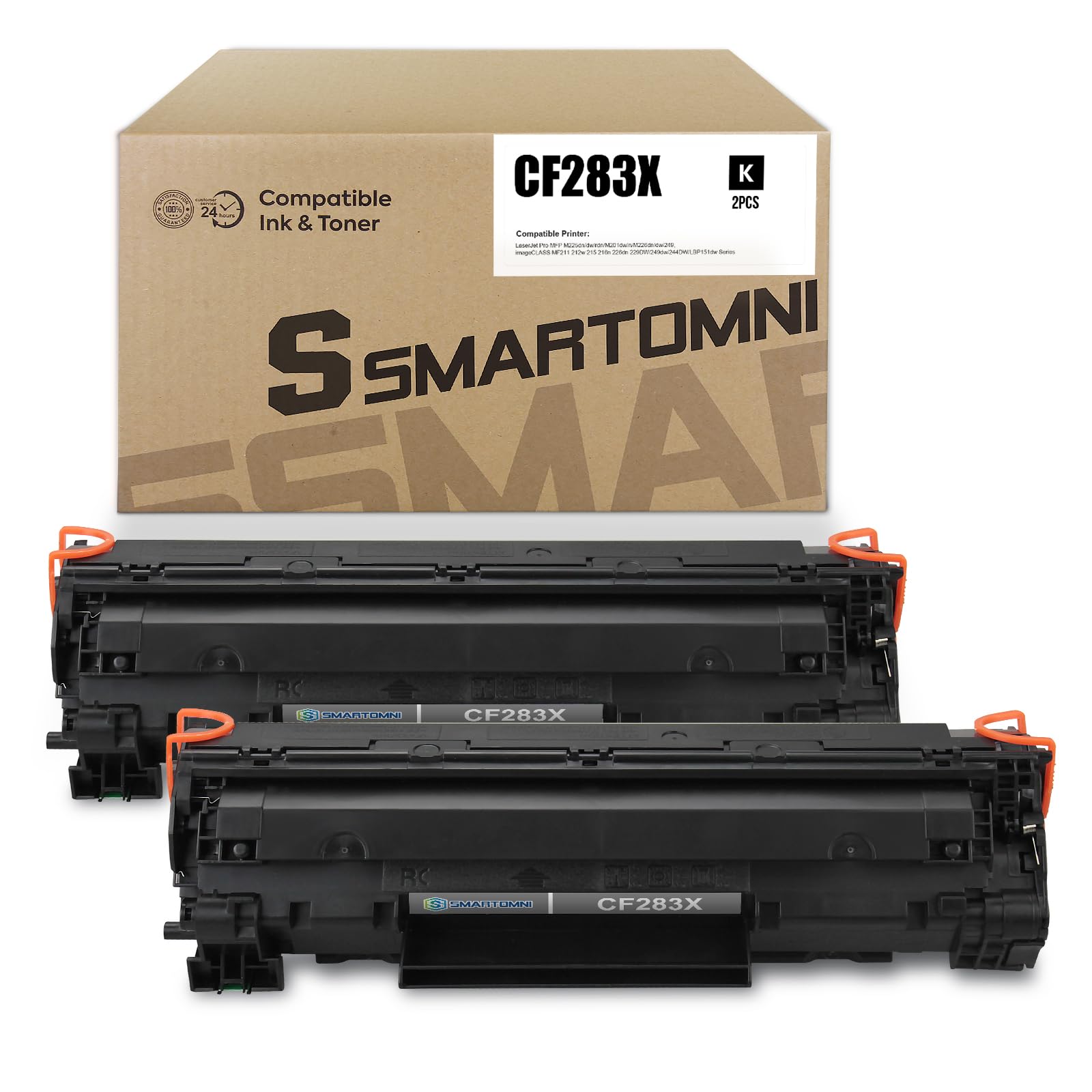 Compatible Toner Cartridge Replacement for HP CF283X 83X (High Yeild,2 Pack), for use with HP Laserjet pro M201dw M201n MFP M225dw M225dn Printers