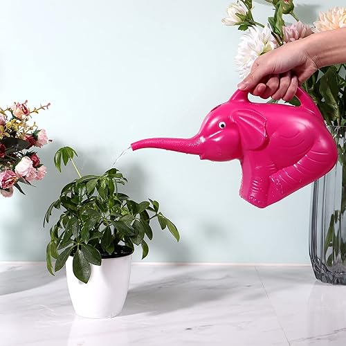 Miniatura 9 de DOITOOL Regadera creativa de elefante PE plástico lindo animal cubo de riego lata lata rociador hervidor de agua para interiores y exteriores Bonsái