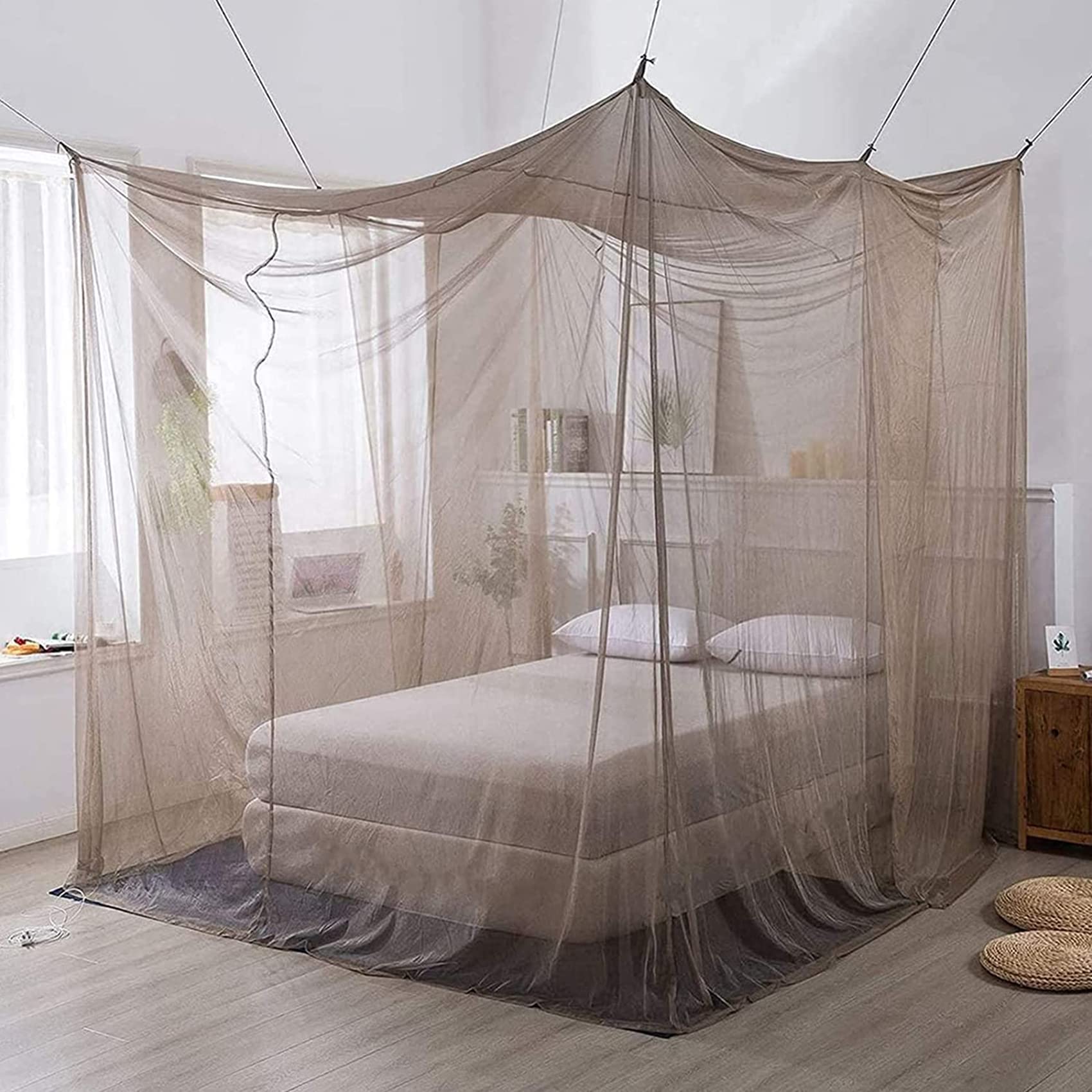 Mosquitera Anti-radiación, 100% de Fibra de Plata 5G EMF/RF Blindaje de Dosel, blindaje máximo 99.99% Red de Cama