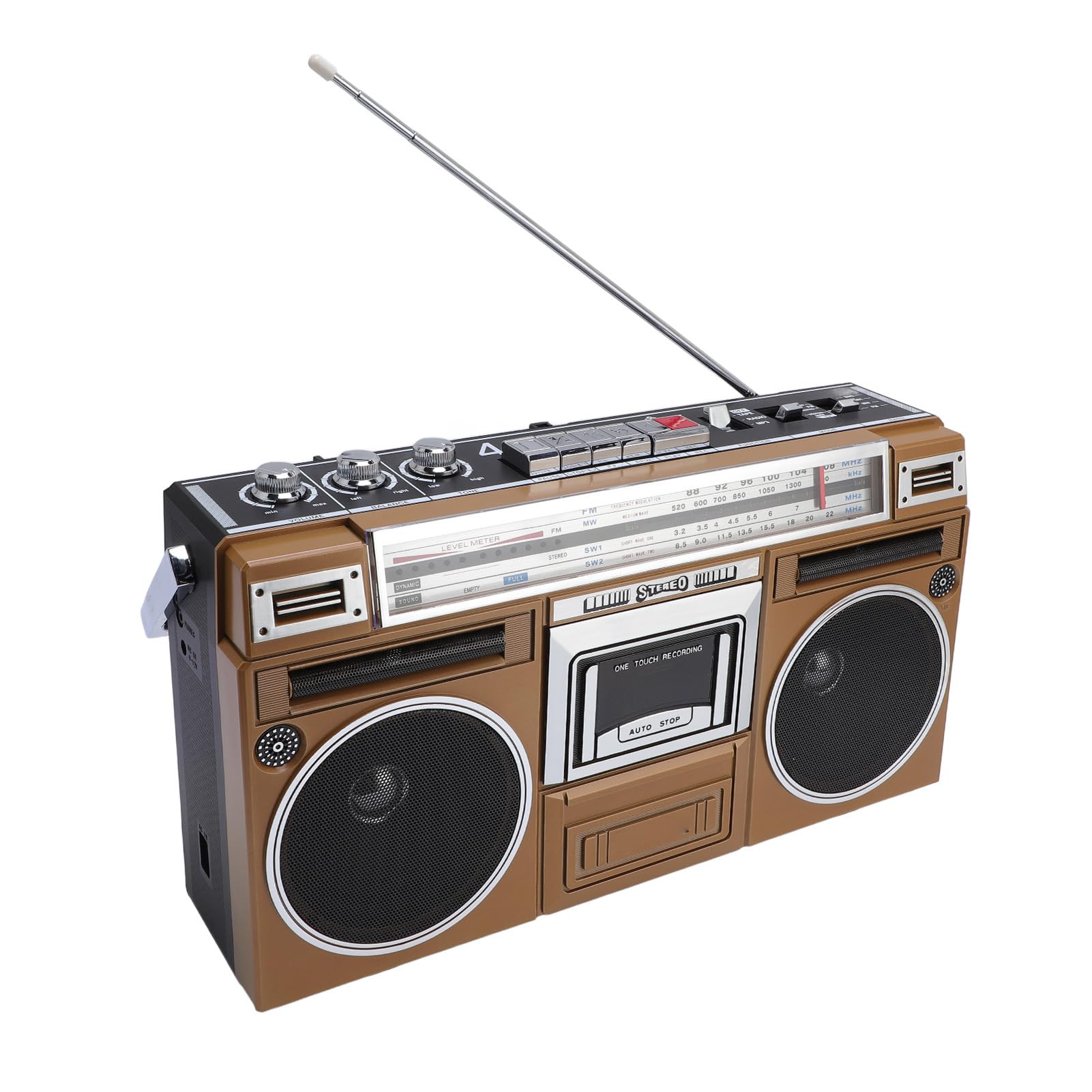 Bluetooth Cassette Player z 4 -zespołowym Radiem - Zabytkowe talię Taśmy z Odtwarzaniem USB/SD, Przenośne Przenośne Odtwarzacze w Stylu Retro, dla (wtyczka UE)