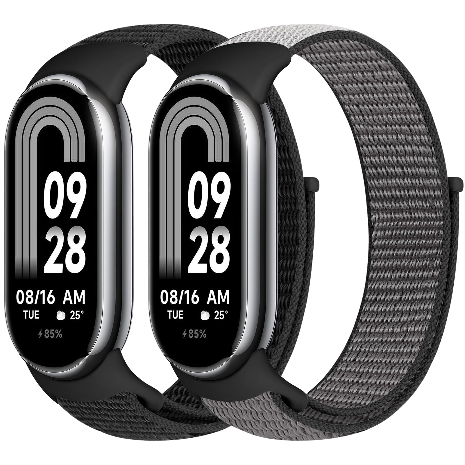 Runostrich Nylon Sport Strap Compatible with Xiaomi Mi Band 8 for Women Men, Soft Adjustable Breathable Braided Solo Loop Watch Band Replacement Wristband for Xiaomi Mi Band 8