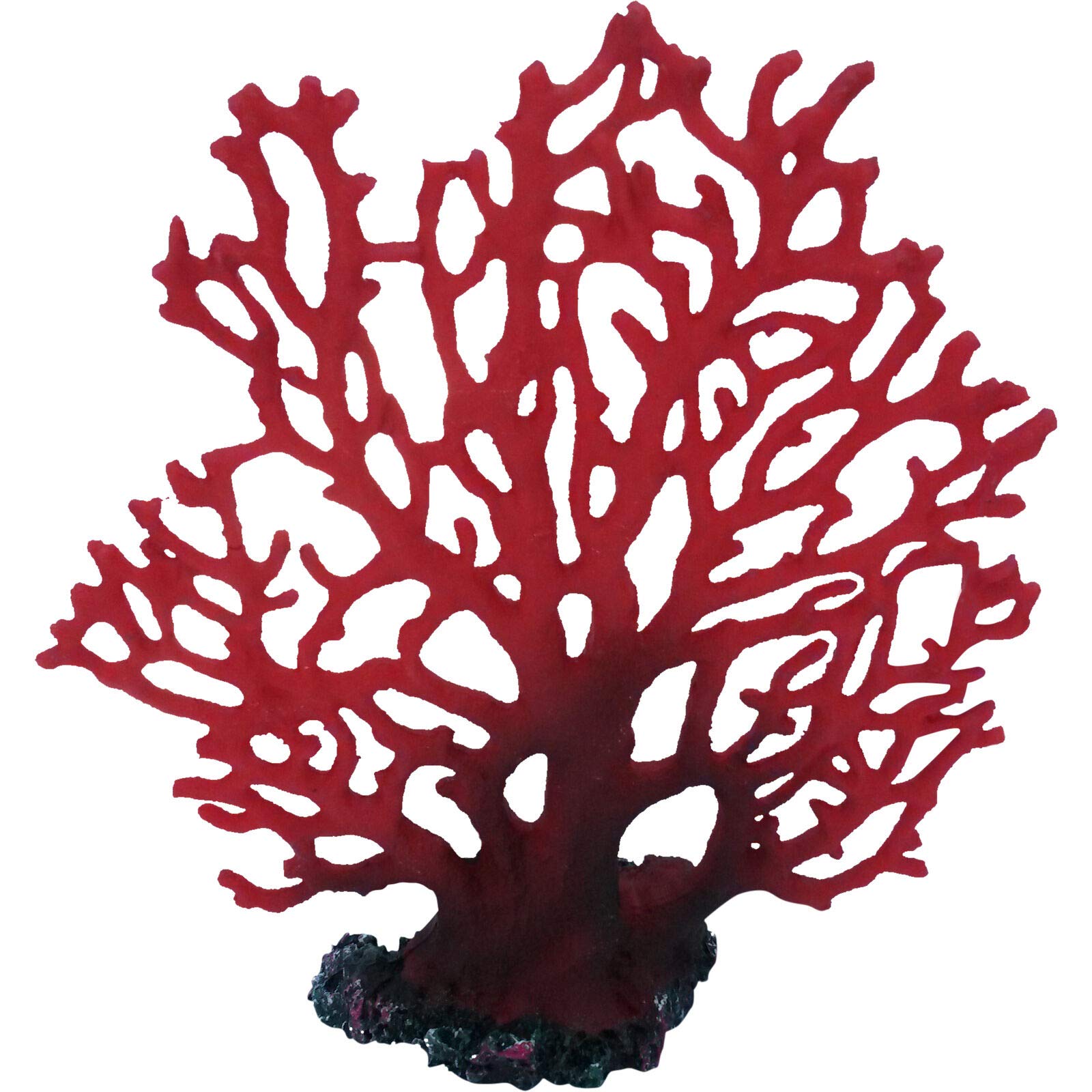 Red Fern Fan Coral Artificial Aquarium Fish Tank Decor, Underwater Sea Plants Resin Coral Ornament Decoration for Aquarium Landscape