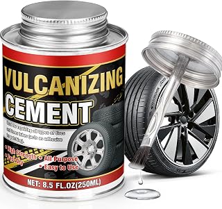Vulcanizing Cement 8.5Oz, All Purpose Tire Repair Glue, Fast-Dry Rubber Cement Glue with Brush, Heavy Duty Tire Patch Kit for Car, Motorcycle, Bike Tires