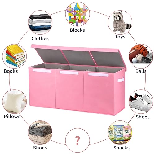 Miniatura 6 de Fixwal Organizador de almacenamiento de juguetes para niñas, caja de juguetes extra grande para niños, divisor plegable y extraíble para guardería,