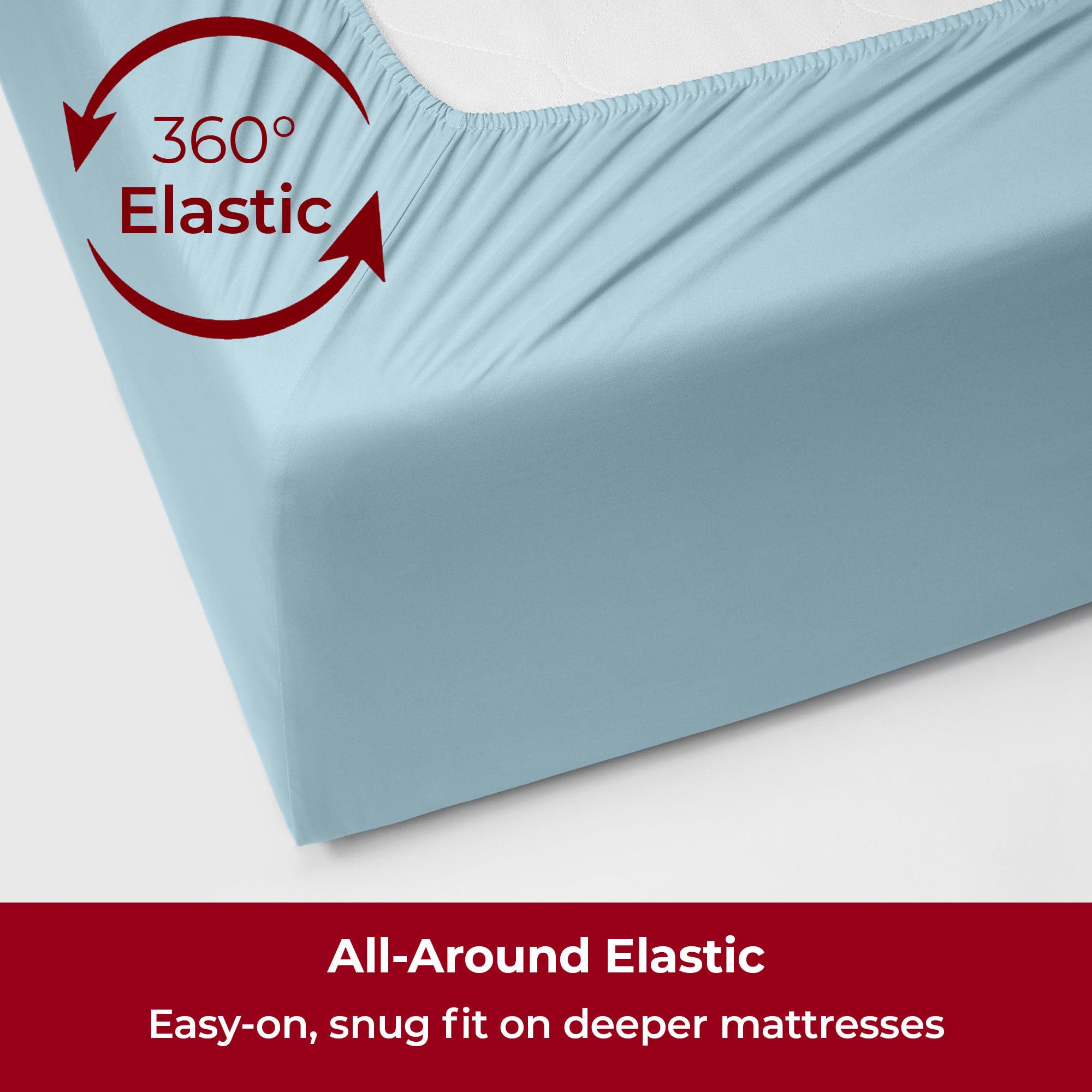 Mellanni Extra Deep Twin Sheets - 3 PC Iconic Collection Bedding - Hotel Luxury, Ultra Soft, Cooling Bed Sheets - Wrinkle, Fade, Stain Resistant (Twin, Aqua)