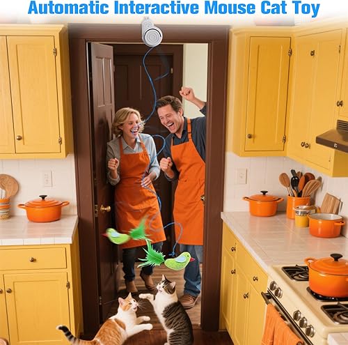 Miniatura 3 de Juguetes interactivos para gatos de interior, juguete eléctrico automático de plumas de pájaro volador – El mejor juguete de enriquecimiento para