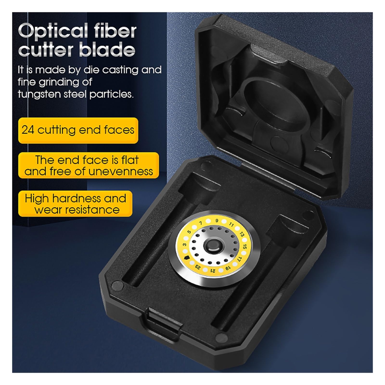Cuchilla de fibra, Herramienta de corte alta precisión FTTH AUA-X2 Cuchilla fibra óptica con caja desechos cable(Blade)