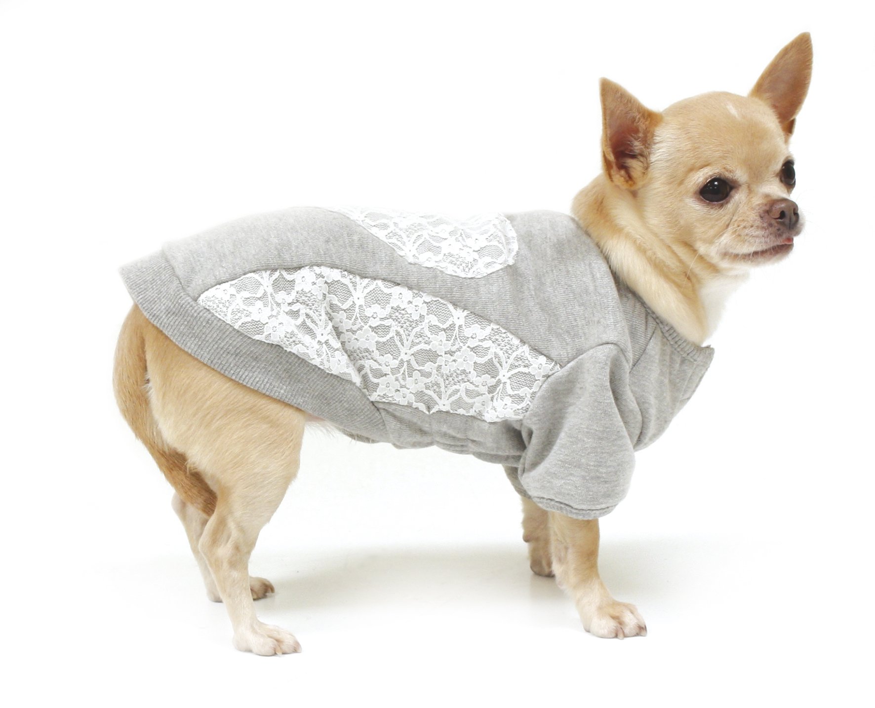 Pull-Over Peluche Lacy Heart pour Chien 45cm Manteau Chaud Hiver