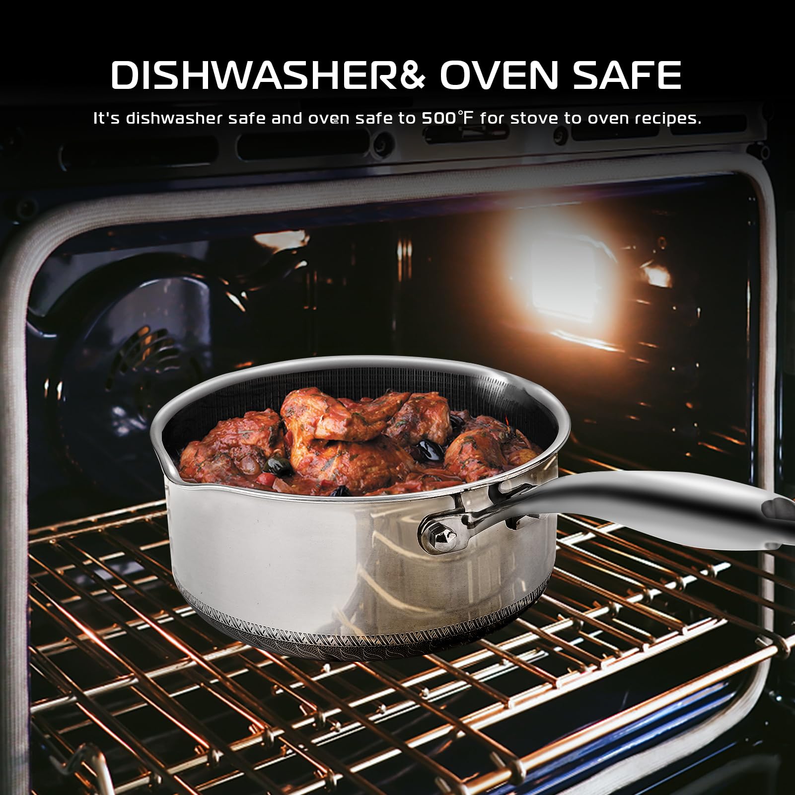 Vinchef Nonstick Saucepan with Lid, 2.4 Quarts Stock Pot Sauce Pan, Multipurpose Sauce Pots Kitchen Cooking Pot Skillet, Induction Ready, Compatible with All Cooktops