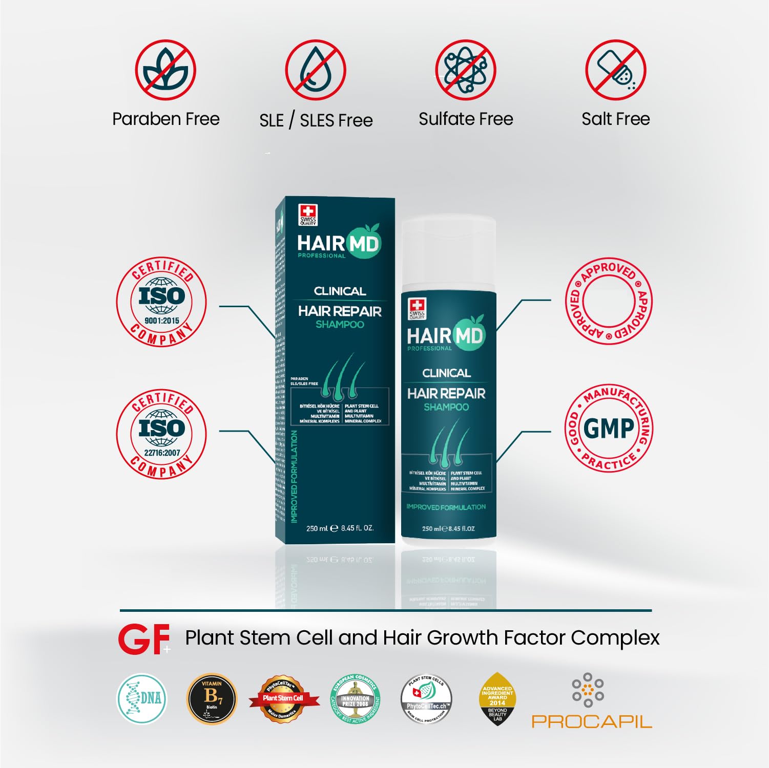 HairMD Klinisches Haarreparatur-Shampoo 250 ml