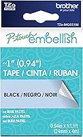Vista 33 de Brother P-touch Embellish Cinta de impresión negra sobre encaje plateado con patrón TZEMPSL31 – ~1.3 cm de ancho x 4 m de largo para usar