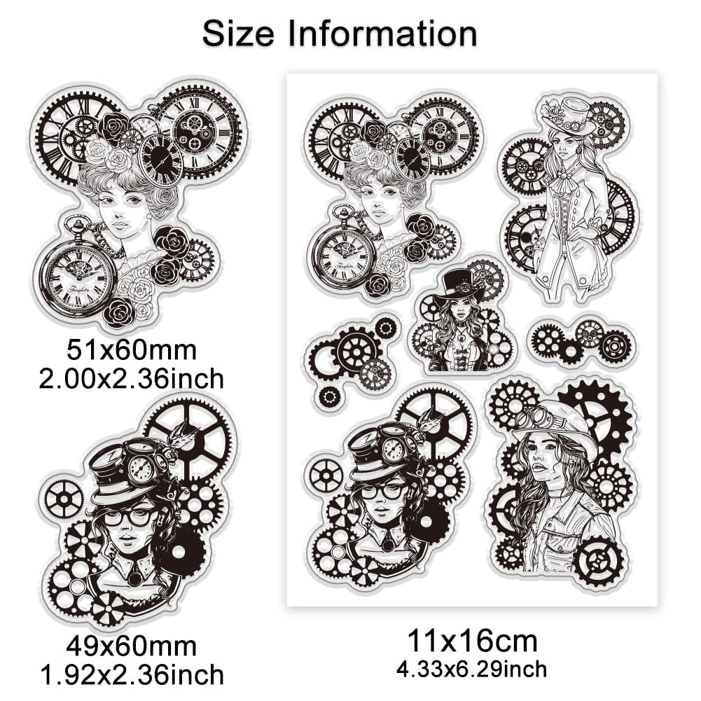 PH PandaHall Lot De 7 Tampons Transparents Réutilisables En Caoutchouc