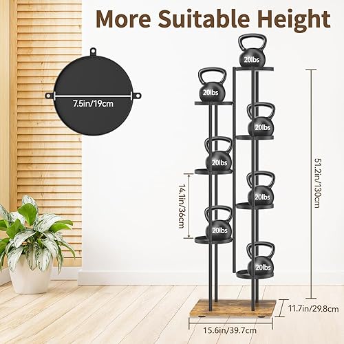 Miniatura 7 de LASZOLA Soporte para plantas de 7 niveles en negro, para interiores, soporte para macetas de metal resistente, organizador moderno y estrecho, torre