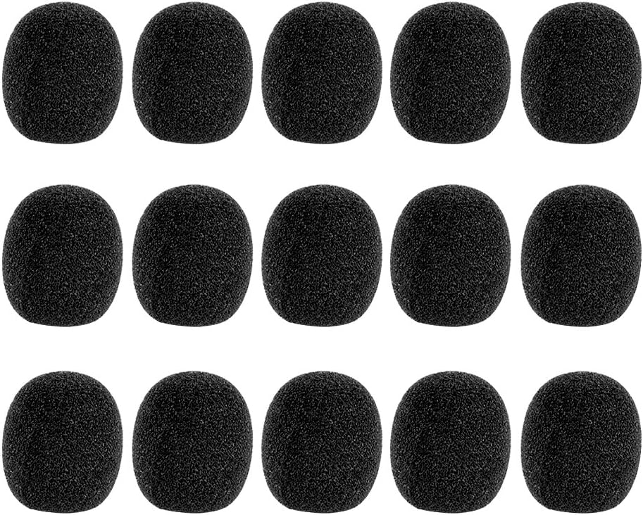 eZAKKA 15 Pieces Mini Microphone Covers, Foam Windscreen for Lapel, Lavalier and