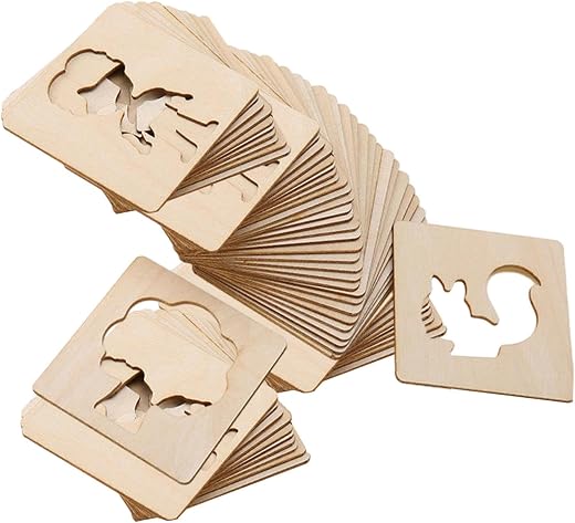 Stencils for Craft and Art, Wooden Painting Templates for Kids, Drawing Board for Home and Travel,Ideal for DIY Projects a...