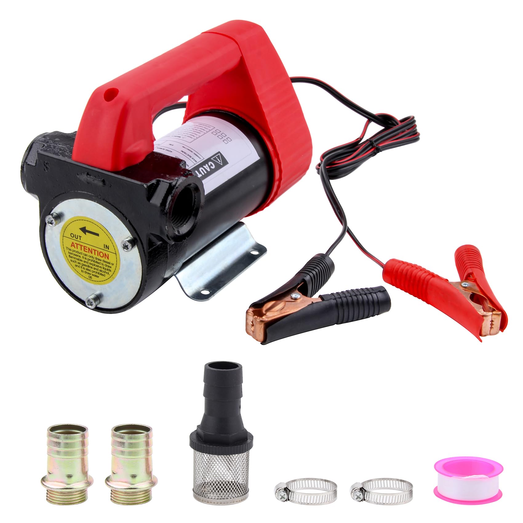 DOCAS 12V 175W Pompa Diesel Elettrica Pompa Gasolio Pompa di Trasferimento 45L/min Pompa Carburante Elettrica Pompa Aspirazione per gasolio, cherosene