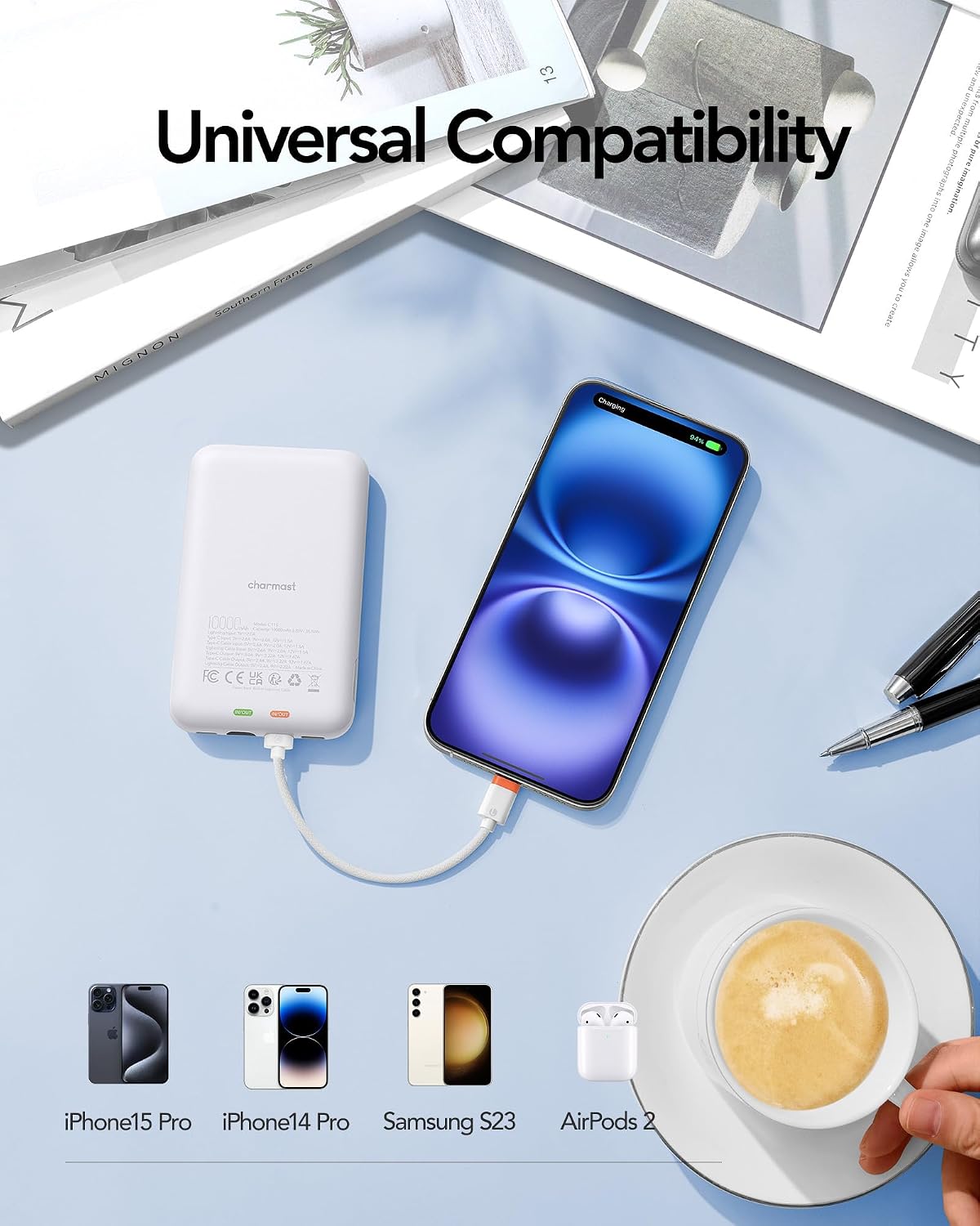 Charmast power bank charging various devices