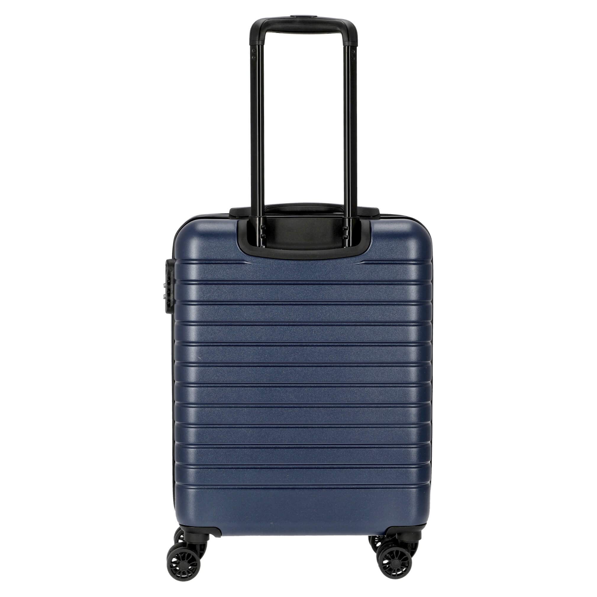 Line Valigia rigida Bagaglio a mano Trolley cabina 55cm Blu navy, 4 ruote doppie, lucchetto TSA, espandibile, polipropilene leggero | 37L