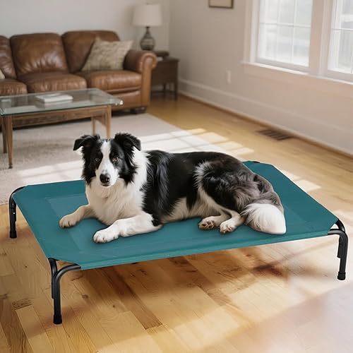 Miniatura 6 de Cama elevada para perros para exteriores, cuna elevada grande para perros, para entrenamiento, camas refrescantes para mascotas con malla lavable,